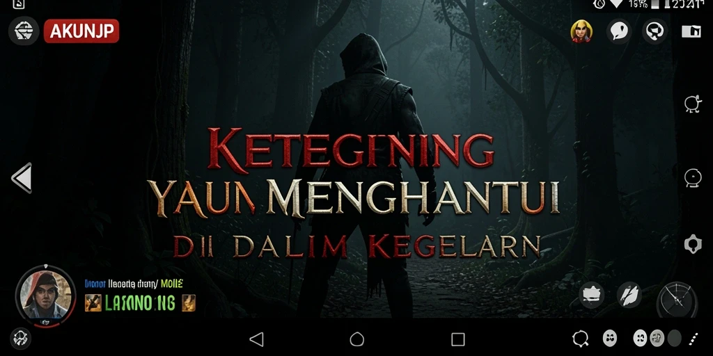 Screenshot utama menampilkan gameplay seram dari AKUNJP.