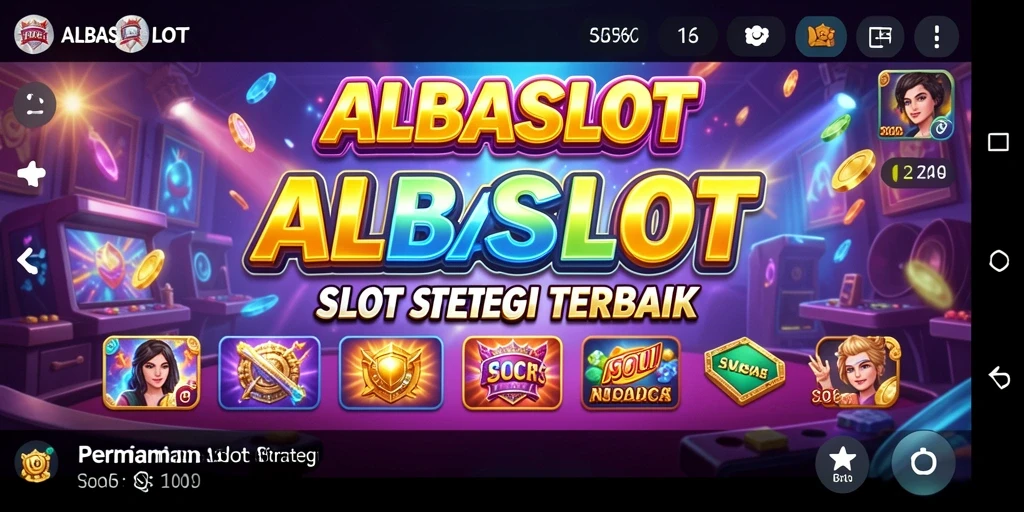 Screenshot utama ALBASLOT menampilkan gameplay seru dan strategi.