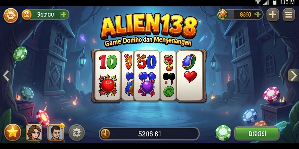 Screenshot utama ALIEN138 menampilkan gameplay seru Domino.