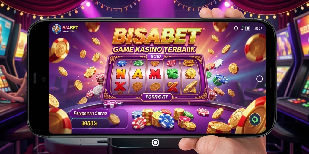 Screenshot utama BISABET menunjukkan gameplay seru dan grafis menawan.