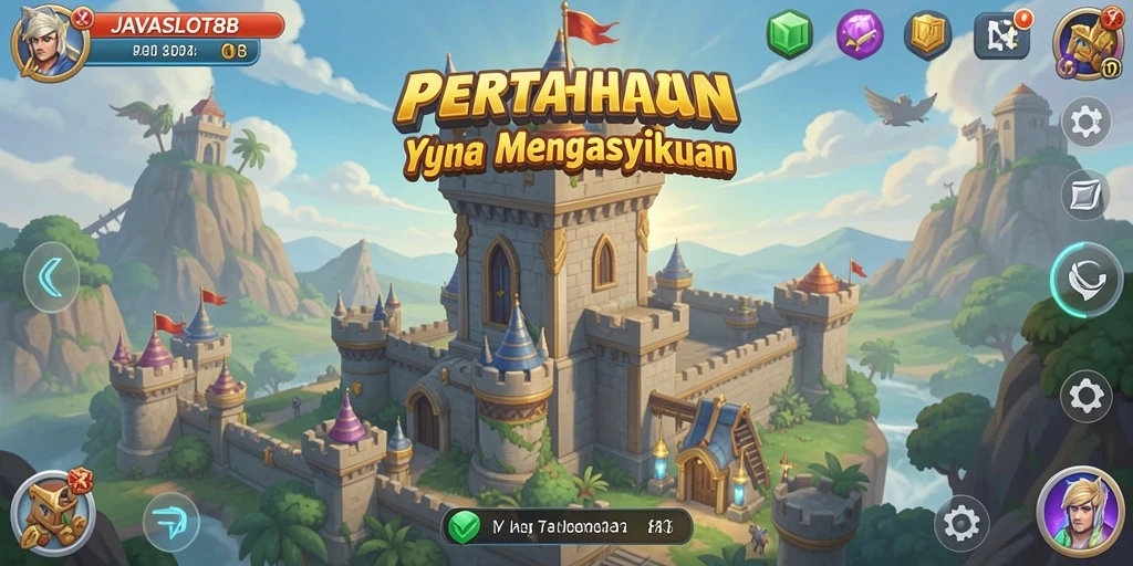 Tampilan gameplay menara pertahanan di JAVASLOT88 yang menegangkan dan seru.