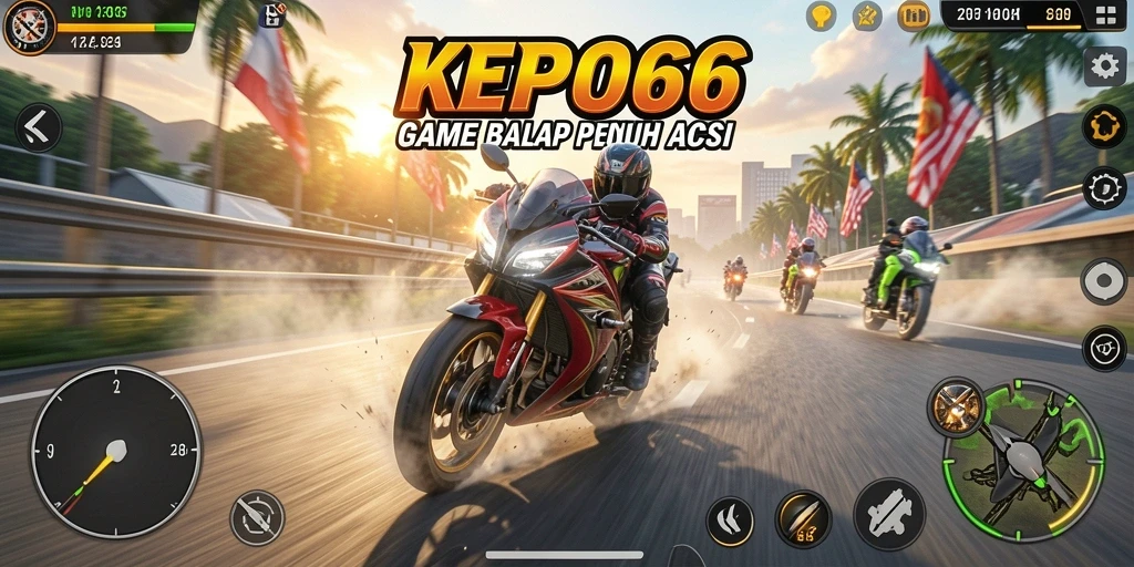 Tampilan gameplay KEPO66 yang mendebarkan dengan balap cepat.