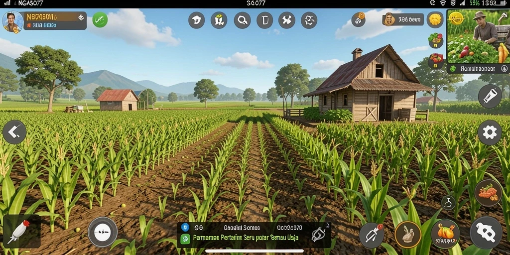 Screenshot NGASO77 menampilkan aktivitas berkebun yang seru.