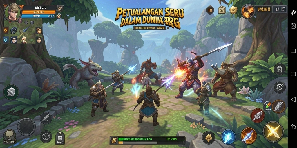 Tangkapan layar RICIS77 menampilkan aksi pertempuran seru dalam dunia RPG.