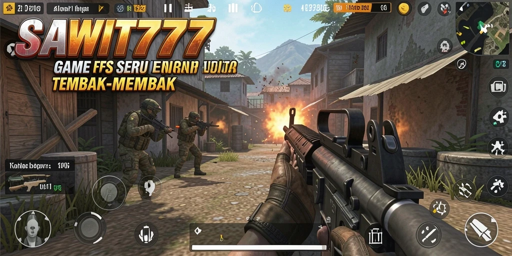 Tampilan gameplay SAWIT777 dengan aksi tembak-menembak yang intens.