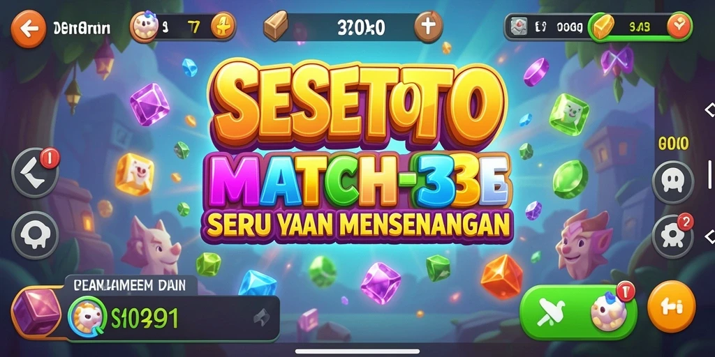 Tampilan gameplay SESETOTO yang penuh warna dan menarik.