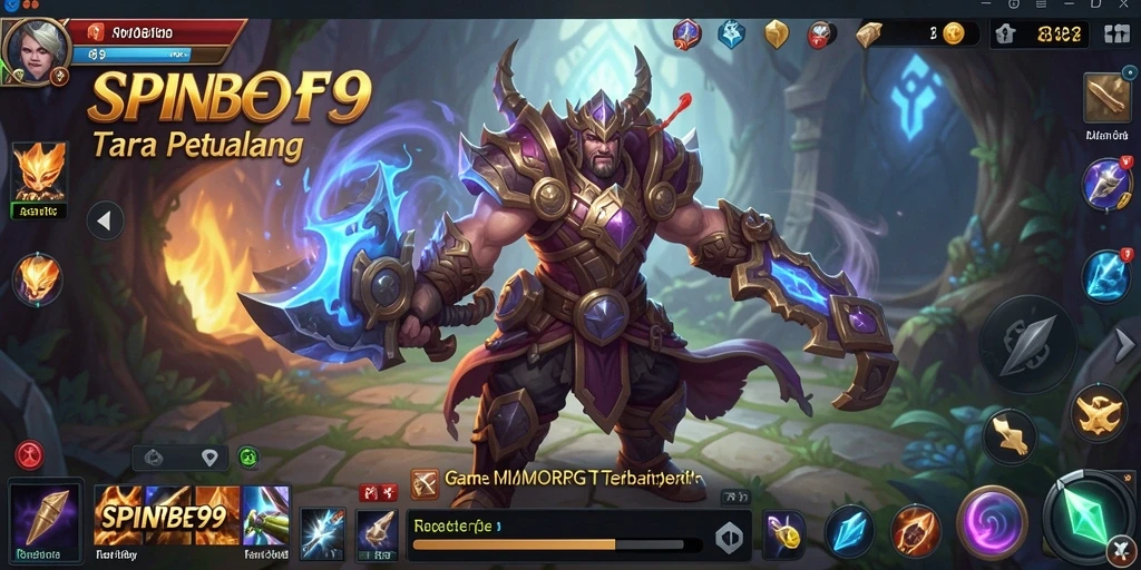 Tangkapan layar SPINBET99 menunjukkan pemain dalam pertempuran epik di dunia MMORPG.