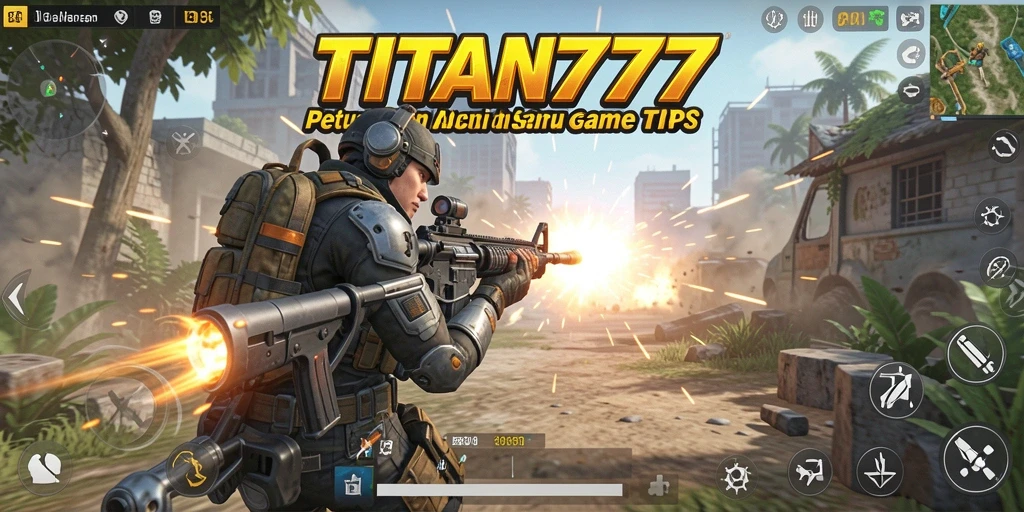 Tampilan aksi seru dalam gameplay TPS TITAN777.